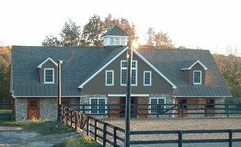 Barn with dark brown siding